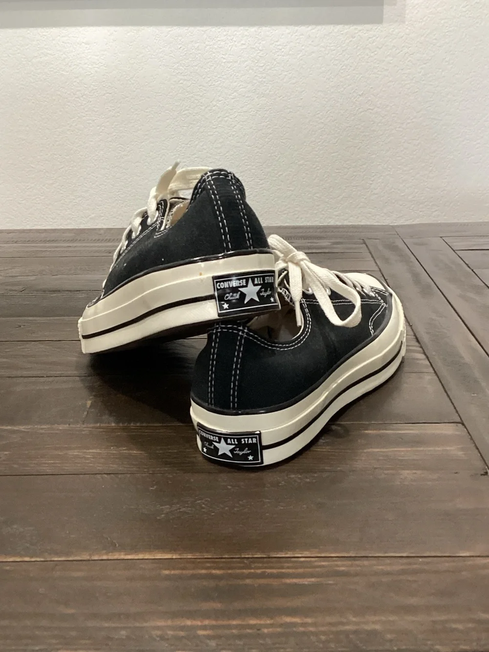 Converse Black‎ Canvas Low-Top Sneakers with White Accents